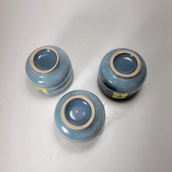 Ceramic Sake Set Japanese Blue Rice Wine Sake Soju Set of 4 Pieces Sake Cups - Picture 7 of 7